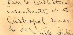 La “Sección de Autógrafos” de la Biblioteca Pública de Castropol
