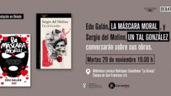 Edu Galán y Sergio del Molino en la Biblioteca de La Granja